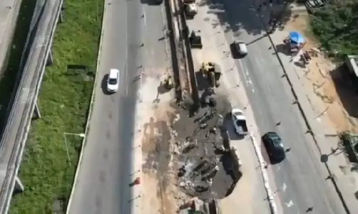 BR-324 é totalmente liberada após 13 dias de obras em trecho afetado por afundamento na Bahia
