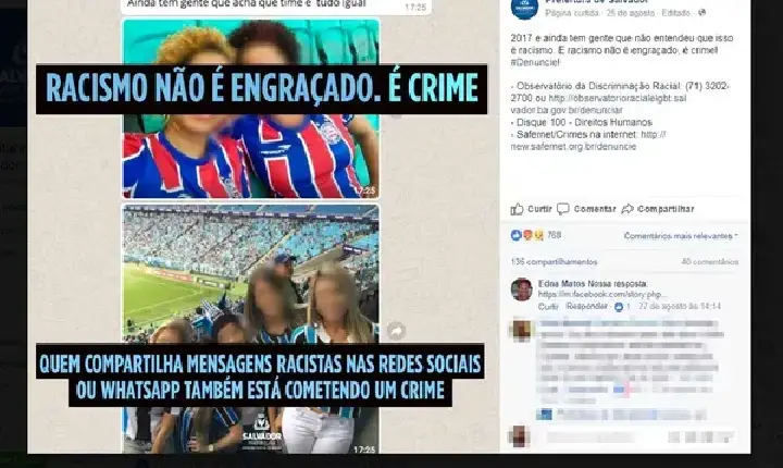 Homem condenado por racismo contra torcedoras do Bahia tem pena convertida em prestação de serviços