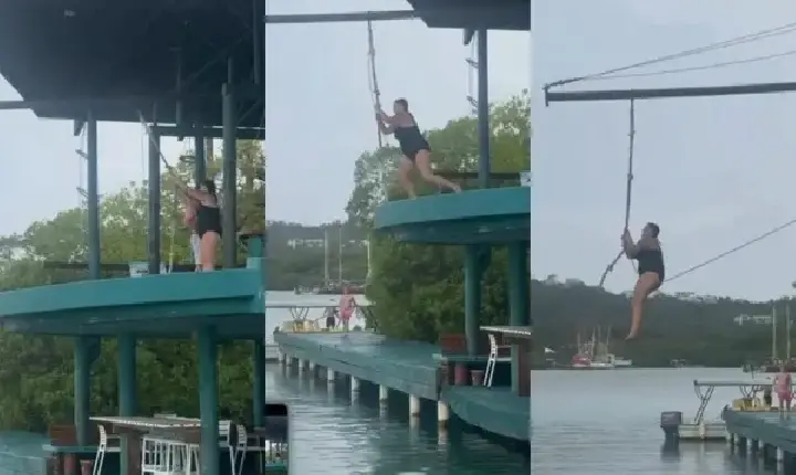 Turista é resgatada de helicóptero após grave acidente em tirolesa durante cruzeiro
