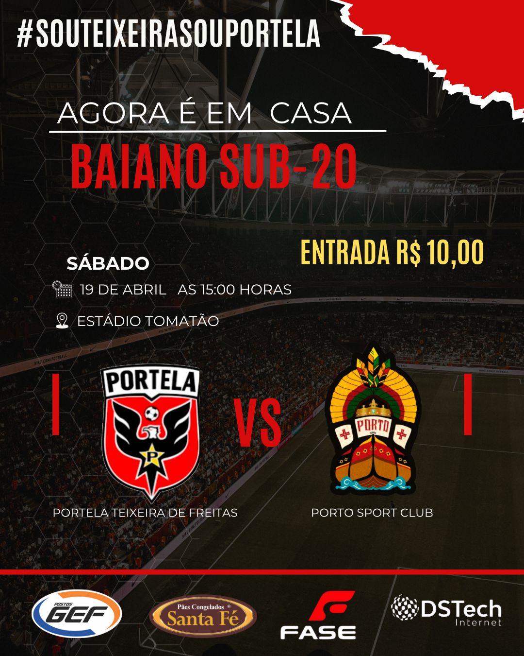 Portela joga em casa neste sábado e busca reabilitação no Baianão Sub-20