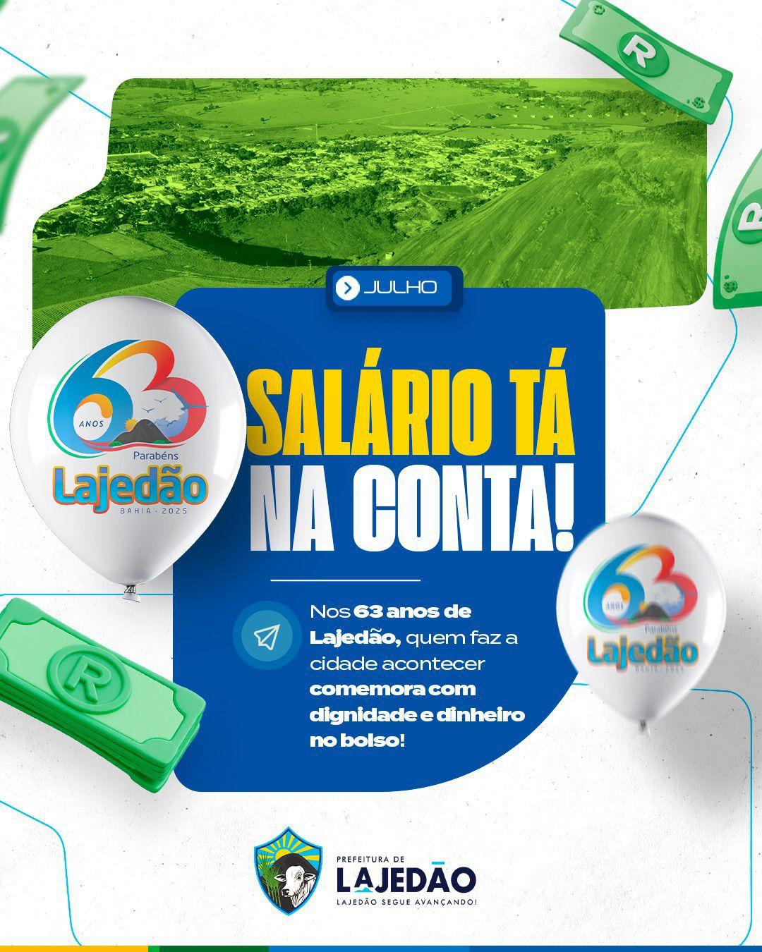 Prefeito Tonzinho antecipa salário de julho para servidores curtirem a Festa do Gado Forte: dignidade e dinheiro no bolso em Lajedão 63 anos