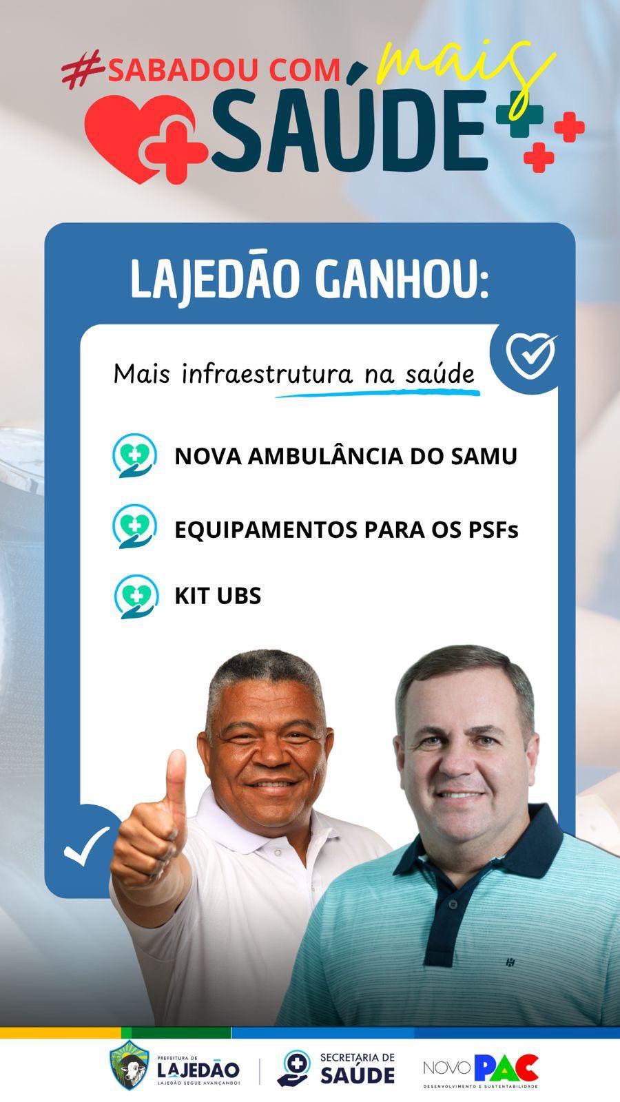 Valmir Assunção garante avanços para Lajedão com nova ambulância, kits UBS e equipamentos para os PSFs