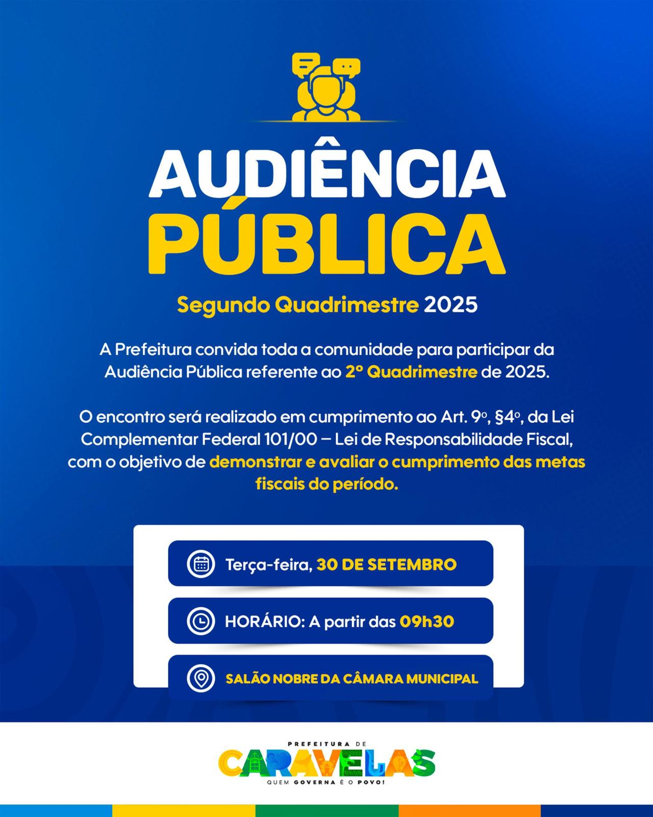 Prefeitura de Caravelas realiza Audiência Pública para prestação de contas do 2º quadrimestre de 2025