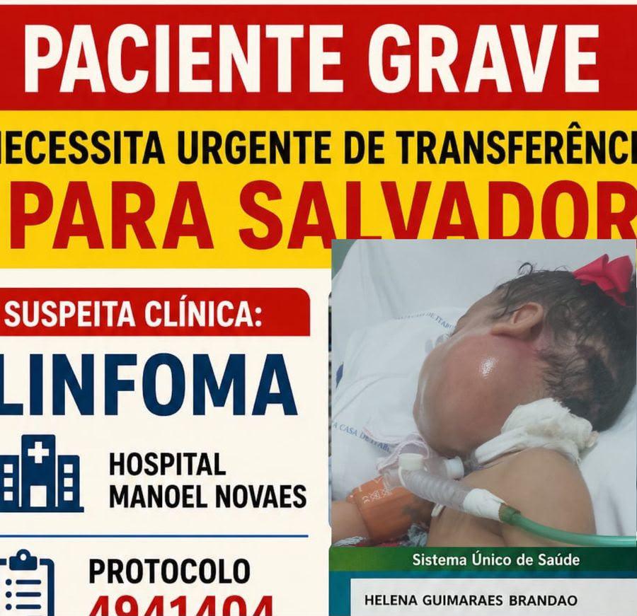 Teixeira de Freitas: família faz apelo urgente por transferência de bebê em estado grave para Salvador